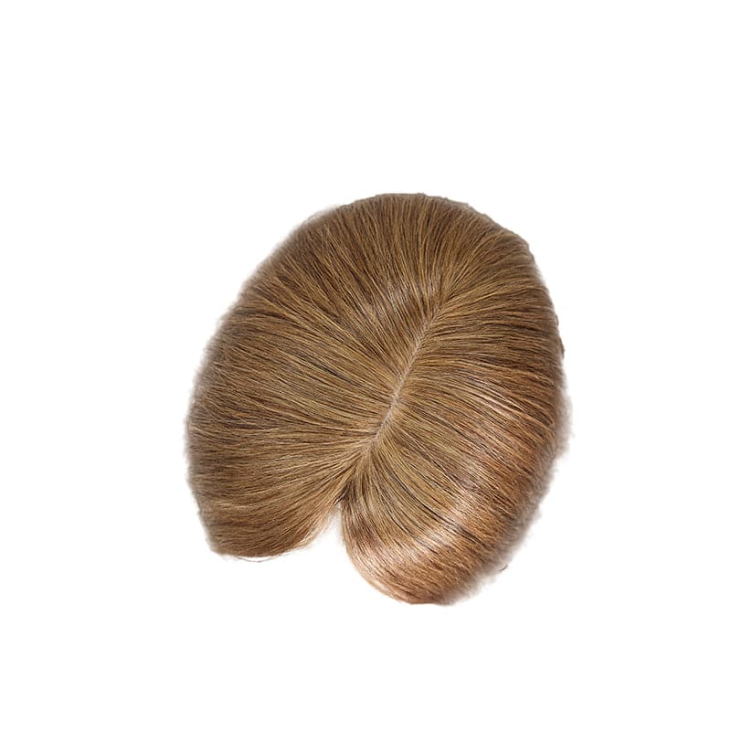 Human Hair Topper For Thinning Hair Light Brown 13*15cm Silk Base E-LITCHI