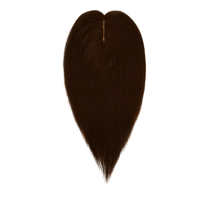 Human Hair Topper For Thinning Hair Medium Brown 13*15cm Silk Base E-LITCHI