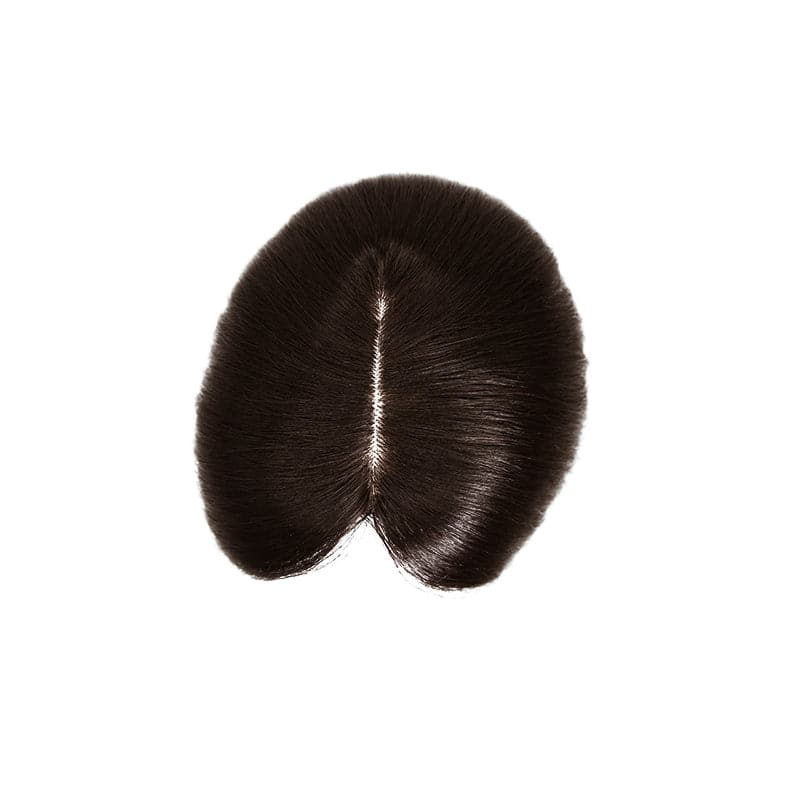 Human Hair Topper For Thinning Hair Dark Brown 13*15cm Silk Base E-LITCHI