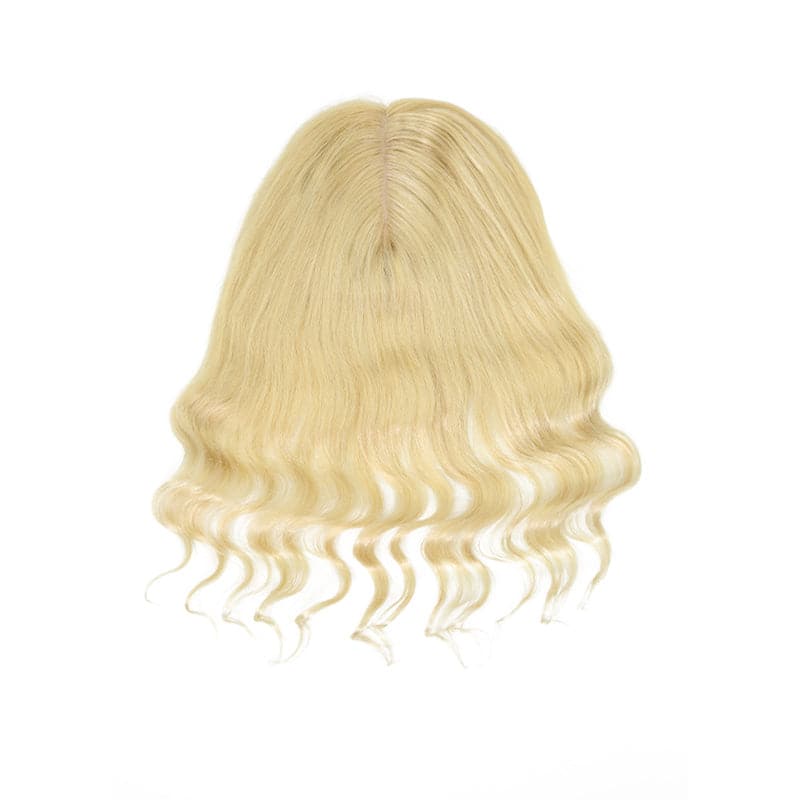 Susan ︳Wavy Human Hair Topper For Thinning Crown 10*12cm Silk Base Bleach Blonde E-LITCHI® Hair