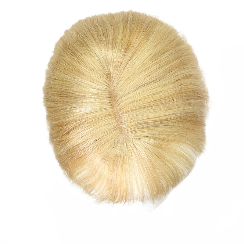 Susan ︳Blonde Highlight Wavy Human Hair Topper With Bangs 10*12cm Silk Base E-LITCHI® Hair