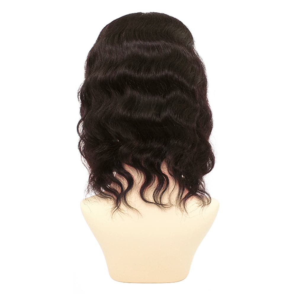 Dark Brown Human Hair Topper With Bangs For Women Hair Loss 13*13cm Silk Base E-LITCHI Hair