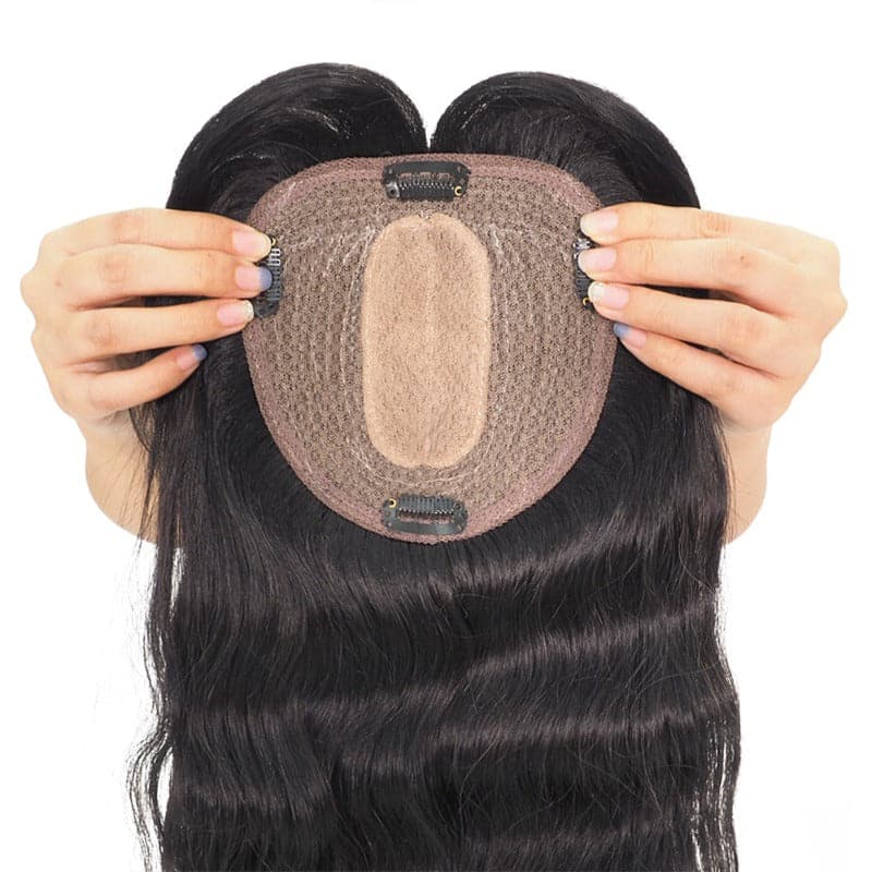 Human Hair Topper With Bangs