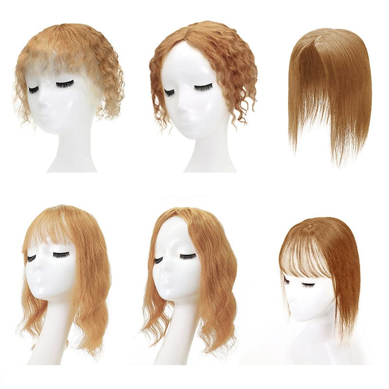 Light Auburn 10*12 Silk Base Human Hair Topper E-LITCHI