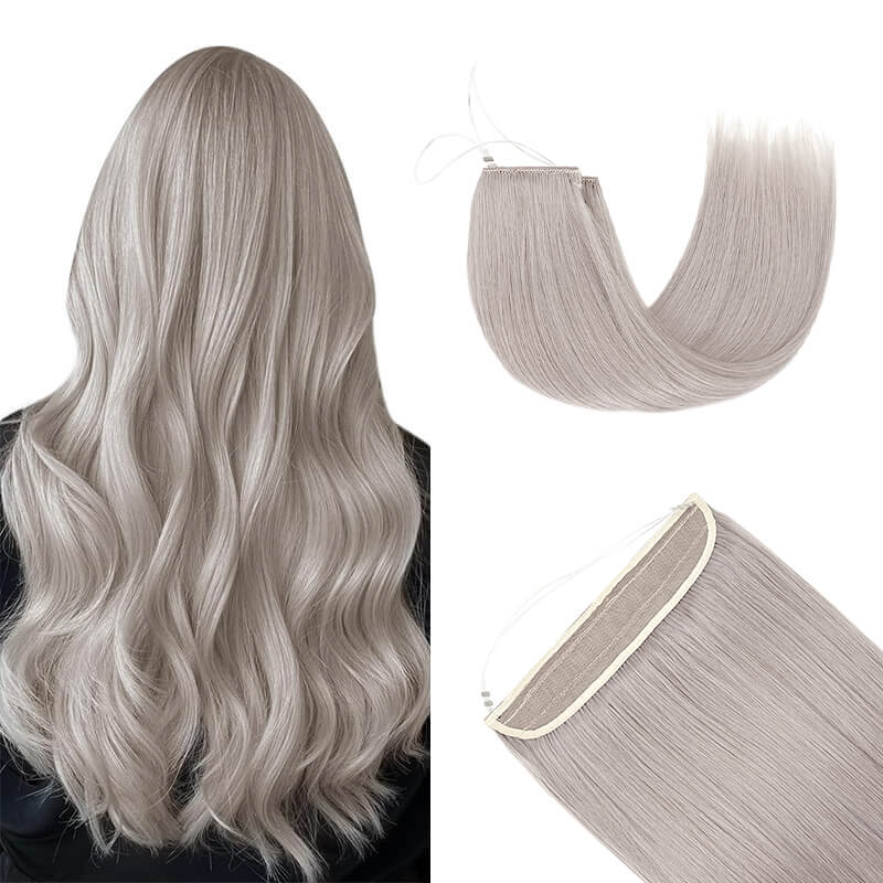 grey halo human hair extensions