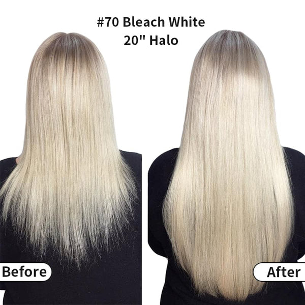 Bleach White Hair Extensions Halo Hair Extensions ELITCHI Hair