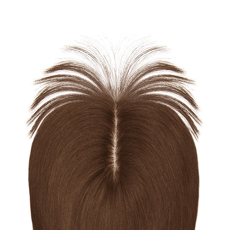 Susan ︳Medium Brown Human Hair Topper With Bang For Women Thinning Crown 10*12cm Base E-LITCHI