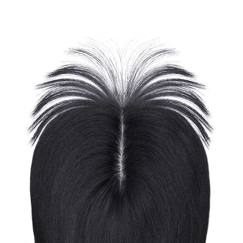 Susan ︳Natural Black Human Hair Topper With Bang For Women Thinning Crown 10*12cm Base E-LITCHI