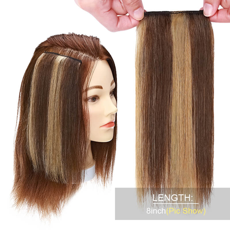 Human Hairpiece Clip In Hair Pads 13 Colors 2 Styles