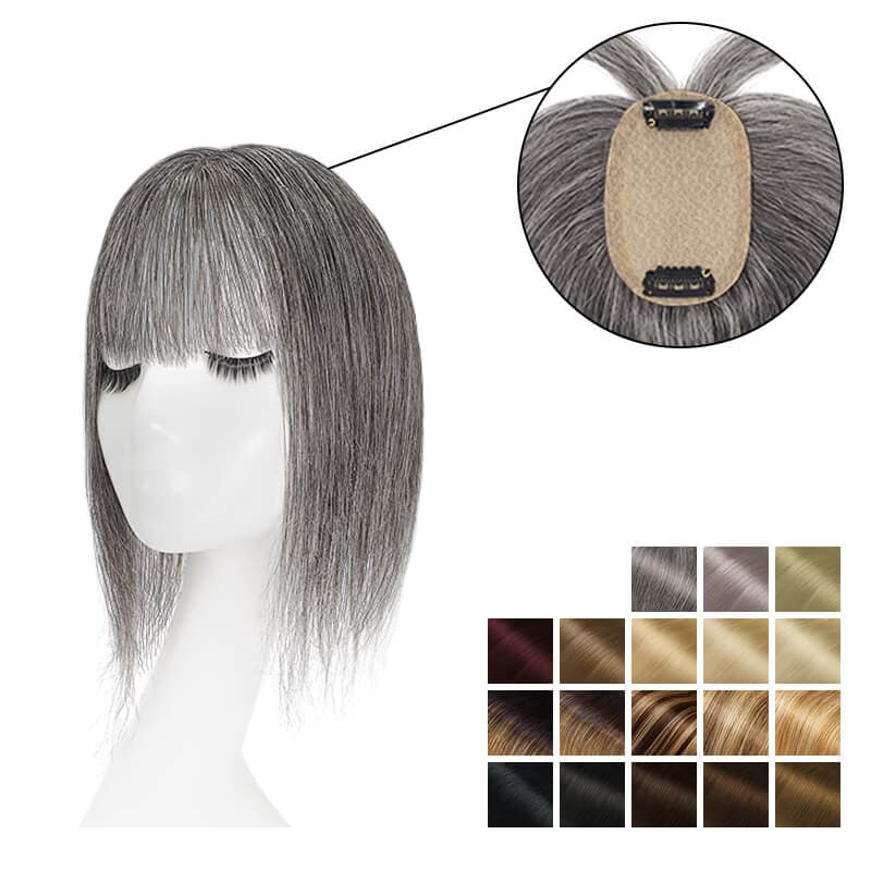 grey human hair toppers