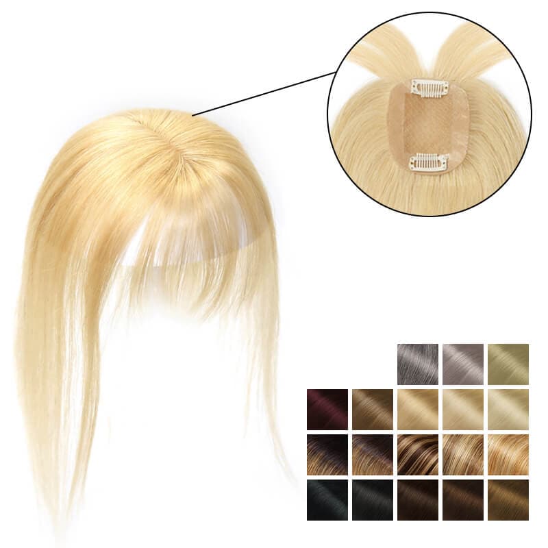 human hair topper with bang