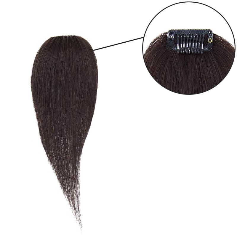 Single Clip In Human Hair Bang Full Fringe Left Hair Strand