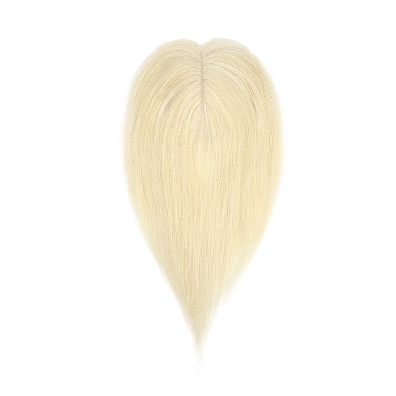 Human Hair Topper For Thinning Hair Platinum Blonde 13*15cm Silk Base E-LITCHI