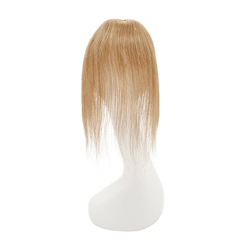 Human Hair Topper With Bangs For Thinning Hair Light Auburn 13*15cm Silk Base E-LITCHI
