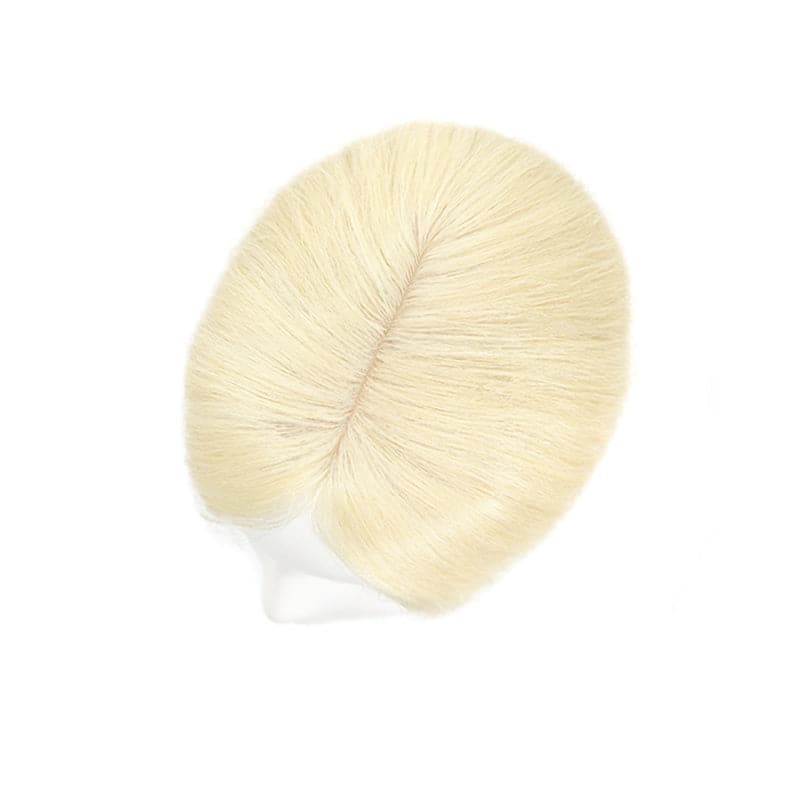 Wavy Human Hair Topper Platinum Blonde 13*15cm Silk Base E-LITCHI