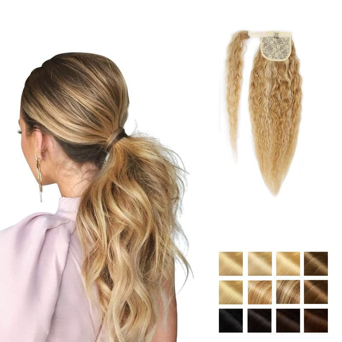 Curly Wrap Around Ponytail Human Hair Extensions