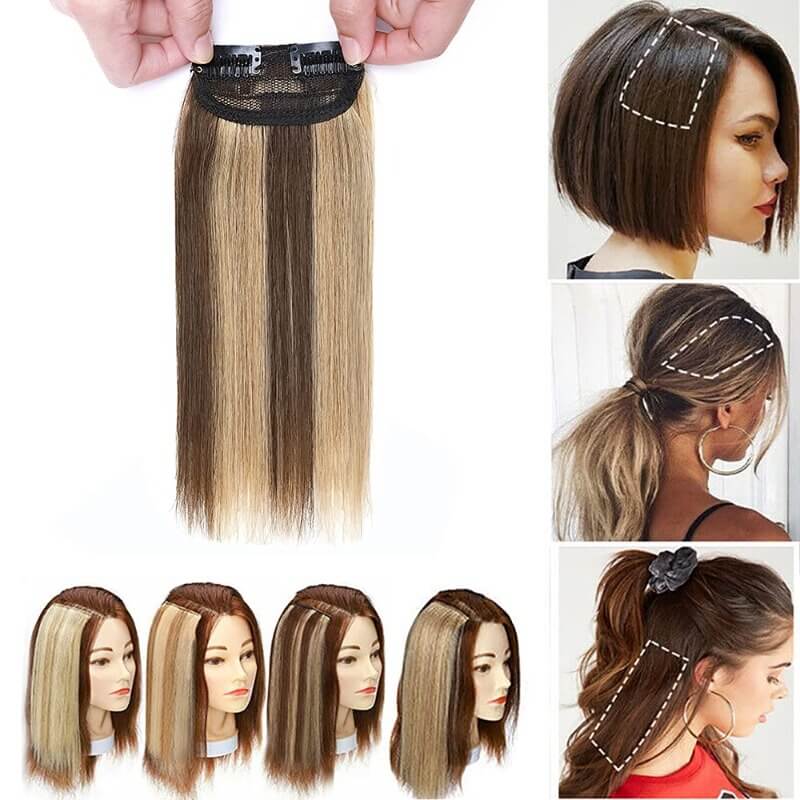 Human Hairpiece Clip In Hair Pads 13 Colors 2 Styles