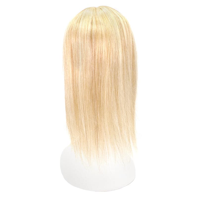 Human Hair Topper For Thinning Hair Bronde Highlights 13*15cm Silk Base E-LITCHI