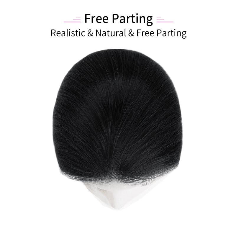 Pre Sale Lace Human Hair Topper 15*20cm Hand Tied Base For Hair Loss Jet Black E-LITCHI Hair