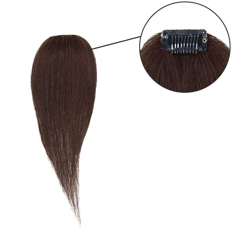 Single Clip In Human Hair Bang Full Fringe Left Hair Strand