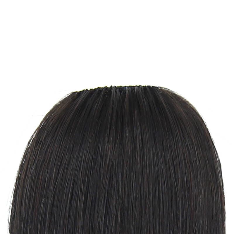 Single Clip In Human Hair Bang Full Fringe Left Hair Strand