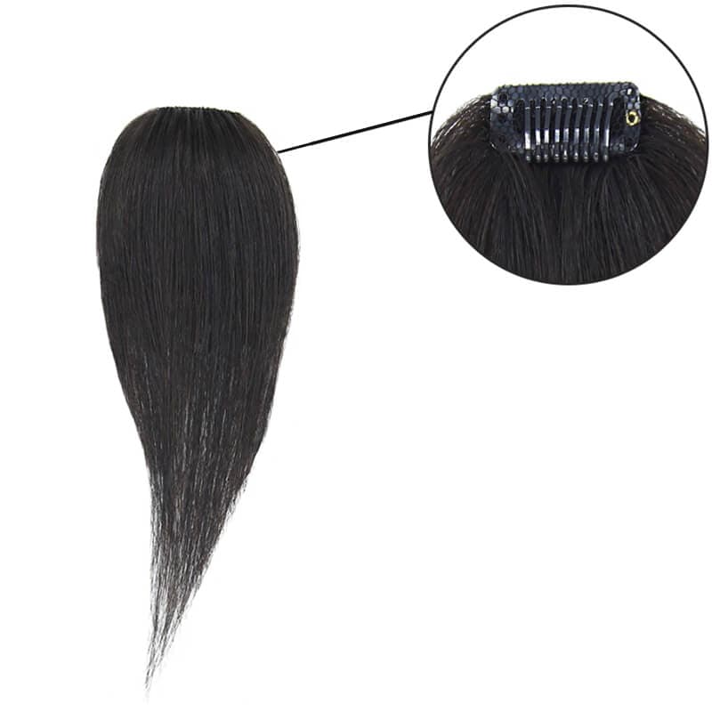 Single Clip In Human Hair Bang Full Fringe Right Hair Strand