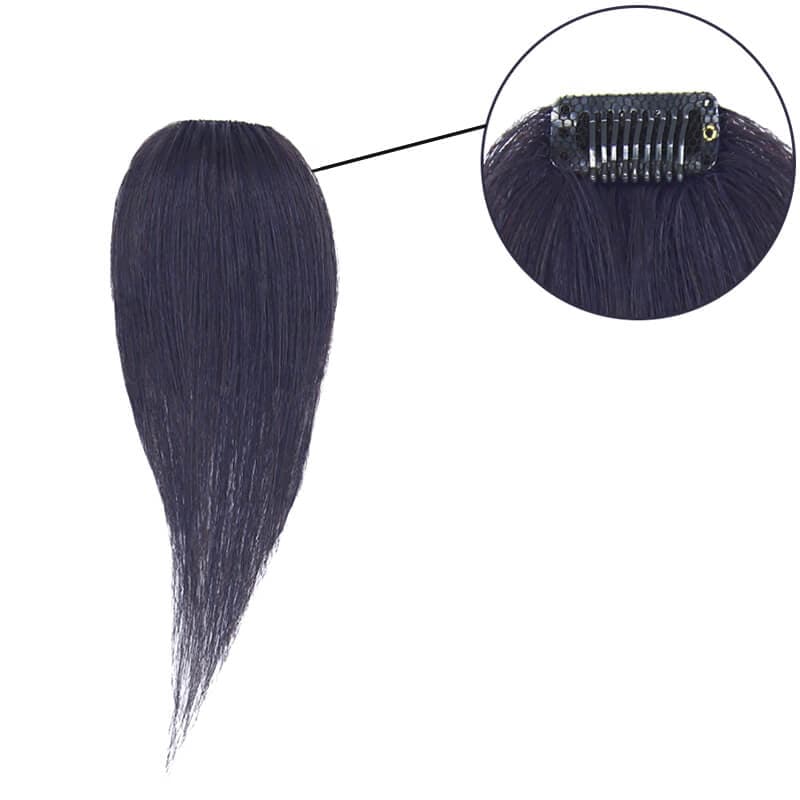 Single Clip In Human Hair Bang Full Fringe Right Hair Strand