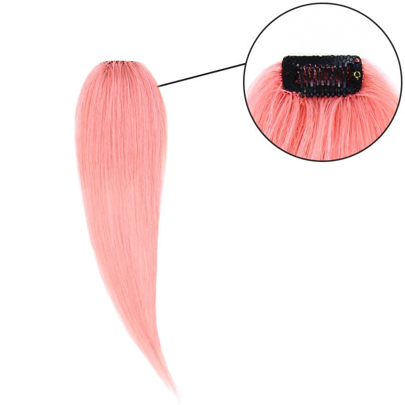 Single Clip In Human Hair Bang Full Fringe Left Hair Strand