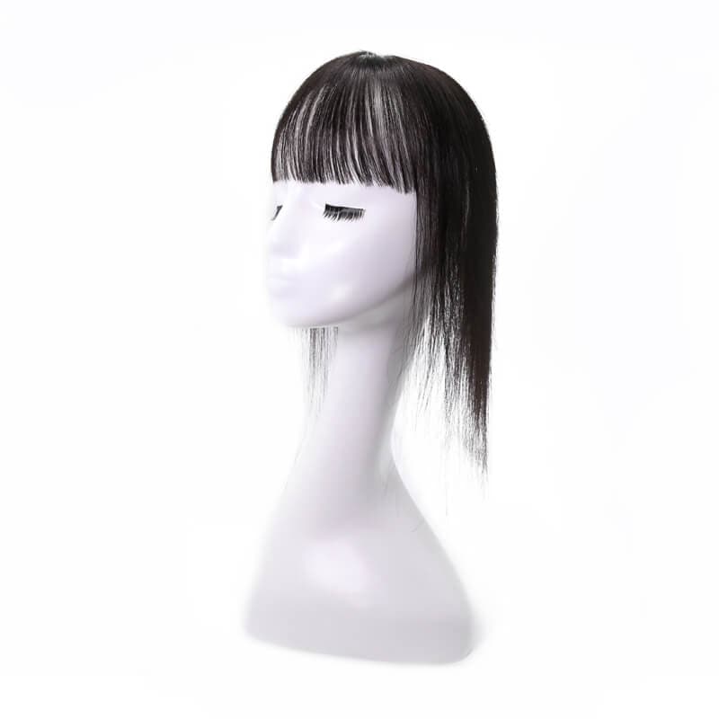 human hair topper with bang